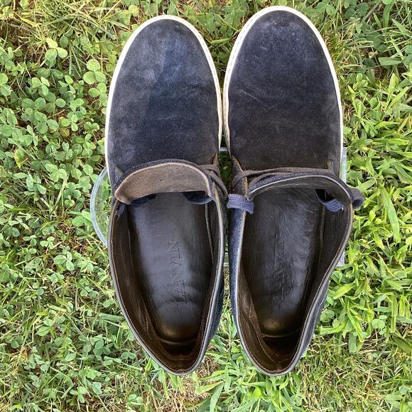 Lanvin Navy Suede Chukka Boots Men US 9 Minimalist Sneaker Sole Casual Fall Luxe - Picture 12 of 14